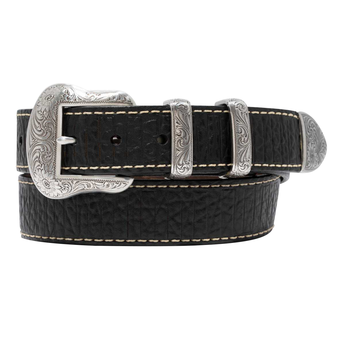 Gray Python Leather Belt 30 / 40mm / Gray