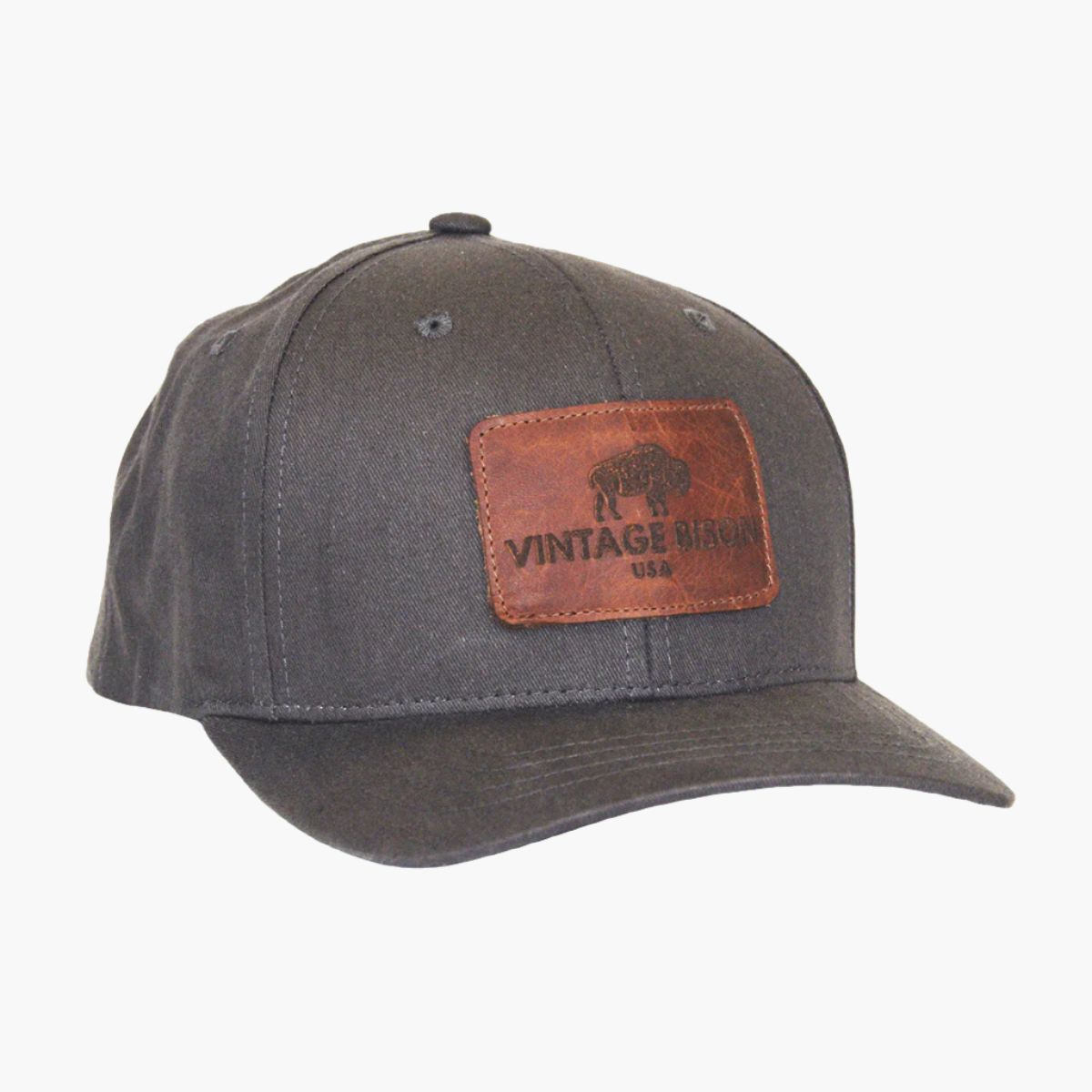 BISON LEATHER LOGO HAT