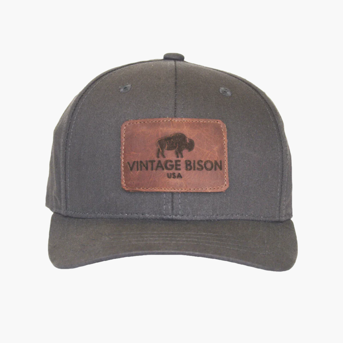 BISON LEATHER LOGO HAT